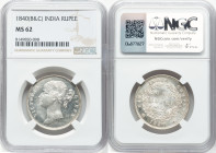 British India. Victoria Pair of Certified Rupees 1840 (b & c) MS62 NGC, Calcutta mint, KM458.2. HID09801242017 © 2024 Heritage Auctions | All Rights R...