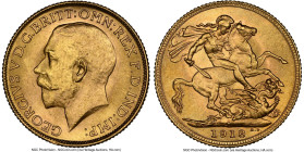 British India. George V gold Sovereign 1918-I UNC Details (Obverse Wheel Mark) NGC, Bombay mint, KM-A525, S-3998. HID09801242017 © 2024 Heritage Aucti...