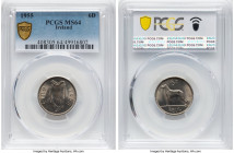 Republic Pair of Certified Assorted Minors PCGS, 1) 6 Pence 1955 MS64, Royal mint, KM13a 2) Penny 1952 , MS65 Red and Brown, Royal mint, KM11 HID09801...