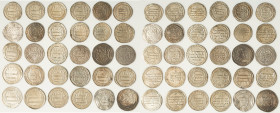 Abbasid Caliphate. Anonymous 30-Piece Lot of Uncertified Assorted Dirhams VF, Average Size 26.5mm. Average weight 2.91gm Sold as is, no returns. HID09...