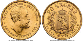 Oscar II gold 20 Kroner 1878 MS65 NGC, Kongsberg mint, KM355, Fr-17. A supreme flawless example that leaves little wanting from the prospective buyer....