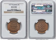 British Mandate 2 Mils 1927 MS65 Red NGC, London mint, KM2. HID09801242017 © 2024 Heritage Auctions | All Rights Reserved www.HA.com/TexasAuctioneerLi...