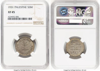 British Mandate 50 Mils 1931 XF45 NGC, London mint, KM6. Key date in series. HID09801242017 © 2024 Heritage Auctions | All Rights Reserved www.HA.com/...
