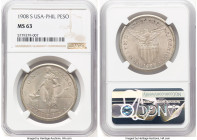 USA Administration Peso 1908-S MS63 NGC, San Francisco mint, KM172. HID09801242017 © 2024 Heritage Auctions | All Rights Reserved www.HA.com/TexasAuct...
