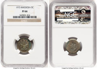 Republic Proof 5 Cents 1973 PR66 NGC, Pretoria mint, KM12. Mintage: 10. Neon blue and orange patina. HID09801242017 © 2024 Heritage Auctions | All Rig...