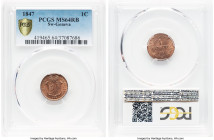 3-Piece Lot of Certified Assorted Issues, 1) Geneva. Canton Centime 1847 MS64 Red and Brown PCGS, KM132a 2) Confederation Rappen 1913-B MS66 Red NGC, ...