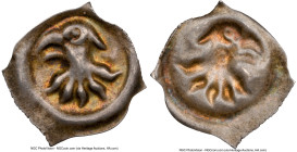 4-Piece Lot of Certified Assorted Medieval Issues NGC, 1) Germany: Freiburg Bracteate (Pfennig) ND (1300-1400) MS61. Ravens head 2) Germany: Bavaria. ...