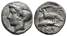 PAPHLAGONIA. Sinope. Drachm (Circa 330-300 BC).
Obv: Head of nymph left, with hair in sakkos.
Rev: EPA/HP / ΣINΩ.
Sea-eagle standing left, with wings ...