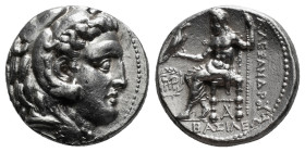 KINGS OF MACEDON. Alexander III 'the Great' (336-323 BC).Tetradrachm.
Obv: Head of Herakles right, wearing lion skin.
Rev: AΛΕΞΑΝΔΡΟY.
Zeus seated ...