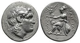 KINGS OF THRACE (Macedonian). Lysimachos (305-281 BC). Tetradrachm.
Obv: Head of the deified Alexander right, with horn of Ammon.
Rev: BAΣIΛEΩΣ ΛYΣIMA...