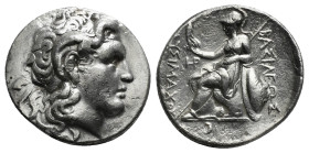 KINGS OF THRACE (Macedonian). Lysimachos (305-281 BC). Tetradrachm.
Obv: Head of the deified Alexander right, with horn of Ammon.
Rev: BAΣIΛEΩΣ ΛYΣIMA...