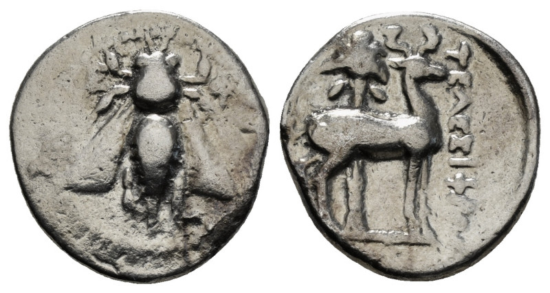 Greek IONIA, Ephesos. Circa 202-150 BC. AR Drachm
Magistrat Telesiphron Bee Ε-Φ ...