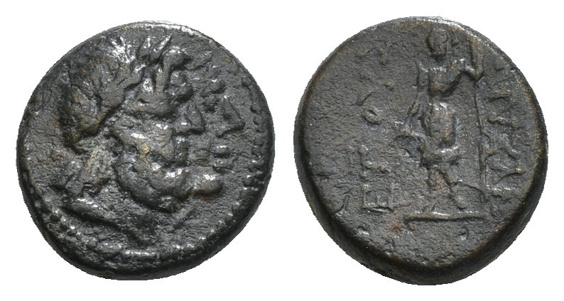 Asiaminor Uncertain.??????????? (Circa 125-86 BC). Ae.
Obv: Jugate heads of Zeus...