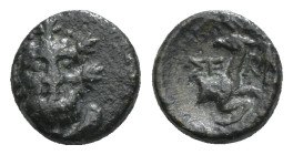 Pisidia, Selge, AE 2nd-1st centuries BC. Obv: Head of Herakles facing, turned slightly to right wearing wreath of styrax, club resting on his right sh...