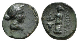 PHRYGIA. Laodikeia ad Lycum. Ae (2nd-1st century BC).
Obv: Head of Aphrodite right, wearing stephane.
Rev: ΛAOΔIKEΩN.
Aphrodite standing left, holding...