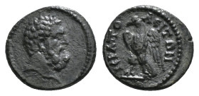 PHRYGIA. Hierapolis. Pseudo-autonomous (2nd century AD). Ae.
Obv: Bare head of Herakles right.
Rev: IЄPAΠOΛЄITΩN.
Eagle standing left with open wings....