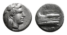 BITHYNIA. Kios. Diobol (Circa 350-300 BC). Poseidonios, magistrate.
Obv: Laureate head of Apollo right.
Rev: ΠOΣEIΔΩNIOΣ.
Prow of galley left, star on...