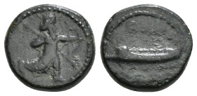PHOENICIA. Sidon. 'Abd'Ashtart I (372-358 BC). Ae. Dated RY 5 (361/0 BC). Obv: Persian king or hero in kneeling-running stance right, holding spear an...