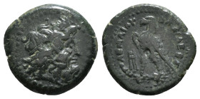 PTOLEMAIC KINGS OF EGYPT. Ptolemy II Philadelphos (285-246 BC). Ae Hemiobol. Alexandria.
Obv: Laureate head of Zeus Ammon right.
Rev: ΠTOΛEMAIOY BAΣIΛ...