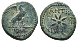 PISIDIA. Antiochia.(circa 100-0 BC).Ae.
Obv : Γ.
Eagle standing right on thunderbolt, with wings spread.
Rev : ANTIOXEΩN NIKOBOVΛOV.
Eight-pointed sta...