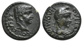 PHRYGIA. Philomelium. Tiberius (14-37). Ae. T. Philopatris, magistrate.
Obv: ΣEBAΣTOΣ.
Bare head right.
Rev: TITOΣ ΦIΛO ΦIΛOMHΛEON.
Draped bust of Mên...