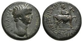 PHRYGIA. Hierapolis. Claudius (41-54). Ae.
Obv : KΛAYΔIOΣ KAIΣAP. Laureate head right.
Rev : M ΣYIΛΛIOΣ ANTIOXOΣ ΓPA IEPAΠOΛITΩN.
Apollo, holding bipe...