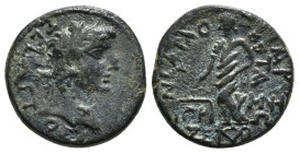 PHRYGIA. Prymnessus. Augustus (27 BC-14 AD). Nearchos, son of Arta, magistrate.
Obv: ΣΕΒΑΣΤΟΣ.
Laureate head right.
Rev: NEAPXOΣ APTA / ΠΡΥΜΝΗΣΣΕΩΝ.
D...
