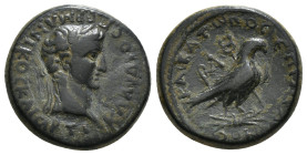 PHRYGIA. Amorium. Claudius, 41-54. AE (20mm, 6.72 g) Laureate head of Claudius to right. Rev. Eagle with closed wings standing right on thunderbolt; b...
