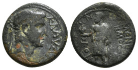PHRYGIA. Aezanis. Claudius (41-54). Ae. Menelaos Demosthenes, magistrate.
Obv: KAICAP KΛAVΔIOC.
Laureate head right.
Rev: ЄΠI MЄNЄΛAO ΔHMOCΘЄNOVC AIZA...