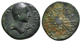 CILICIA. Olba. Augustus (27 BC-14 AD) Ae. Ajax, high priest and toparch. Dated year 2 (AD 11/2).
Obv: AIANTOΣ TEVKPOV.
Head of Ajax as Hermes right, w...