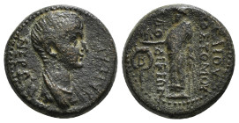 PHRYGIA. Laodicea ad Lycum. Nero (54-68). Ae. Gaius Postumus, magistrate. Obv: NEPΩN KAIΣAP. Bareheaded and draped bust right. Rev: ΓAIOV ΠOΣTOMOV / Λ...