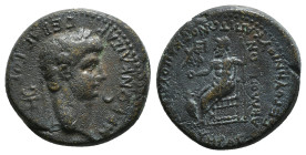 PHRYGIA. Acmonea. Nero (54-68). Ae. (4,8 gr - 19,60 mm) L. Servenius Capito, archon, with his wife, Julia Severa.
Obv: NEPΩN KAICAP CEBACTOC.
Laureate...