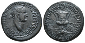 BITHYNIA. Juliopolis. Vespasian (69-79). Ae.
Obv: ΑΥΤ ΚΑΙΣΑΡΙ ΣΕΒΑΣΤΩ ΟΥΕΣΠΑΣΙΑΝΟ ΙΟΥΛΙΟ.
Laureate head right.
Rev: ΕΠΙ ΜΑΡΚΟΥ ΠΛΑΝΚΙΟΥ ΟΥΑΡΟΥ ΑΝΘΥΠΑΤ...