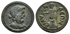 LYDIA. Blaundus. Pseudo-autonomous (Circa 251-253 AD). Ae.
Obv: Bearded and draped bust of Zeus right, wearing taenia.
Rev: BΛAVNΔЄΩN.
Demeter standin...