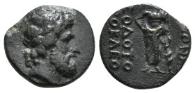 PHRYGIA. Akmoneia. Ae (1st century BC). Theodotos and Hierokles, magistrates. Obv: Laureate head of Zeus right. Rev: ΑΚΜΟΝΕΩ / ΘΕΟΔΟΤΟ / ΙΕΡΟΚΛΕ. Askl...