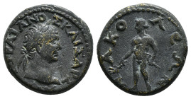 PHRYGIA. Nacolea. Trajan (98-117). Ae.
Obv: ΑV ΝΕΡ ΤΡΑΙΑΝΟΣ ΚΑΙΣΑΡ Σ.
Laureate head right.
Rev: ΝΑΚΟΛΕΩΝ.
Apollo standing left, holding branch and bow...