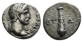 CAPPADOCIA. Caesarea. Hadrian (117-138). Hemidrachm. Dated RY 4 (120/1).
Obv: AVTO KAIC TPAI AΔPIANOC CЄBACT.
Laureate head right, with slight drapery...