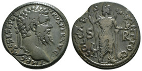 PISIDIA. Antioch. Septimius Severus (193-211). Ae.
Obv: IMP CAES L SEP SEVERVS PER AVG.
Laureate head right.
Rev: COL CAES ANTIOCH / S - R.
Mên standi...