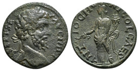 PISIDIA. Antioch. Septimius Severus (193-211). Ae.
Obv: IMP C L SEP SEVERVS.
Laureate head right.
Rev: ANTIOCH GENI COL CAE.
Tyche standing left, hold...