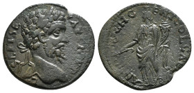 PISIDIA. Antioch. Septimius Severus (193-211). Ae.
Obv: IMP C L SEP SEVERVS.
Laureate head right.
Rev: ANTIOCH GENI COL CAE.
Tyche standing left, hold...