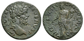 PISIDIA. Antioch. Septimius Severus (193-211). Ae.
Obv: IMP C L SEP SEVERVS.
Laureate head right.
Rev: ANTIOCH GENI COL CAE.
Tyche standing left, hold...