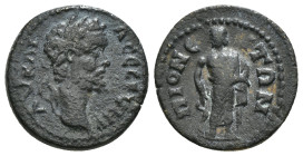 TROAS. Pionia. Septimius Severus (193-211). Ae.
Obv: AV K CЄΠ CЄOVHPOC.
Laureate head right.
Rev: ΠΙΟΝЄΙΤΩΝ.
Asclepius standing facing, head left, lea...