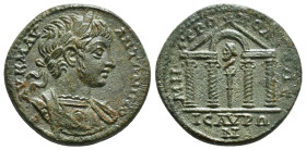 CILICIA. Isaura. Caracalla (197-217). Ae.
Obv: AV K M AV ANTΩNЄINOC.
Laureate and cuirassed bust right.
Rev: MHTPOΠOΛЄΩC ICAVPΩN.
Tetrastyle temple co...