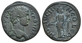 PISIDIA. Antioch. Caracalla (198-217). Ae.
Obv: IMP CAES M AVR ANTONINVS.
Laureate head right.
Rev: ANTIOCH GENI COL AS.
Tyche standing left, holding ...
