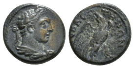 Phrygia, Sebaste. Pseudo-autonomous, AE. Uncertain reign.
Obv: Laureate bust of Heracles, r. with lion skin tied round neck.
Rev: [ϹΕΒΑϹ]ΤΗΝΩΝ. Eagle ...