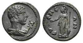 PHRYGIA. Eumenea. Pseudo-autonomous (2nd century). Ae.
Obv: Bareheaded and draped bust of Hermes right; winged caduceus to right.
Rev: ЄVΜЄΝЄΩΝ.
Athen...