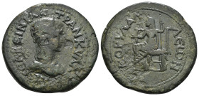 LYCIA. Corydalla. Tranquillina (Augusta, 241-244). Ae.
Obv: CΑΒEINIAN ΤΡΑΝΚYΛΛЄΙΝΑN CЄ.
Draped bust right, wearing stephane.
Rev: ΚΟRYΔΑΛΛΕWN.
Cyb...