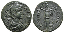 PHRYGIA. Synnada. Salonina (Augusta, 253-268). Ae.
Obv: KOP CAΛΩNINA CЄB.
Draped bust right, wearing stephane.
Rev: CYNNAΔЄΩN IΩNΩN.
Amaltheia standin...