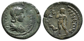 PISIDIA. Etenna. ORBIANA (Augusta, 225-227). Obv : ΓΝ ϹΕ ΒΑΡ ΟΡΒΙΑΝ,draped bust of Orbiana, right. / Rev : ΕΤΕΝΝΕΩΝ , male figure standing nude facing...