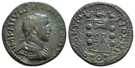 PISIDIA. Antioch. Philip I the Arab (244-249). Ae.
Obv: IMP M IVL PHILIPPVS AVG.
Radiate, draped and cuirassed bust right.
Rev: CAES ANTIOCHI COL / S ...